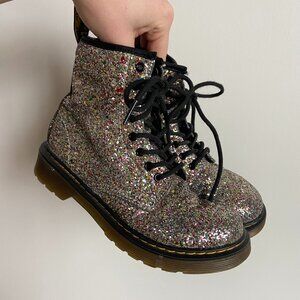 Dr. Marten's Rainbow Glitter Ankle Lace Up Combat Boots Youth Size 2